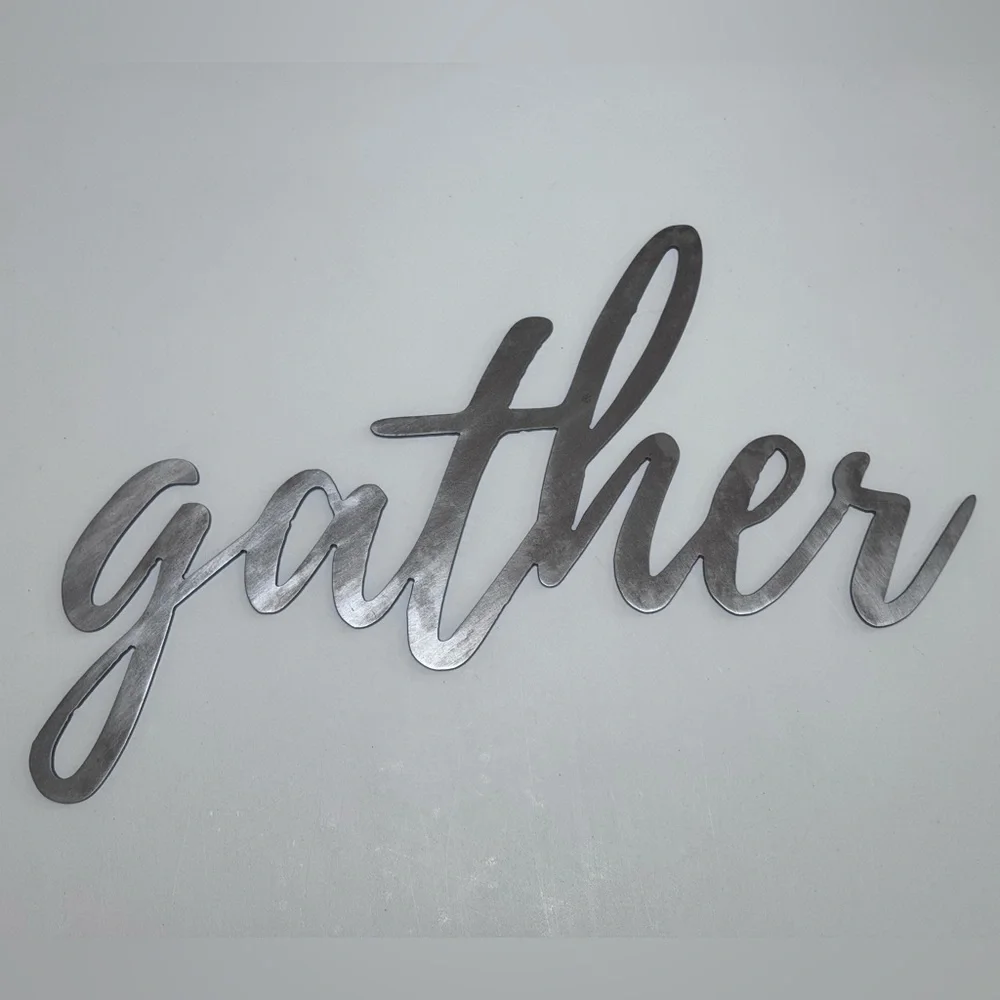 Source Unknown Metallic Script Wall Art